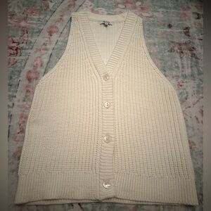 Madewell Cream Knit Cardigan Vest